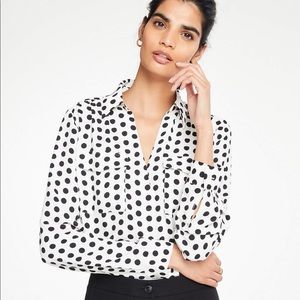 Ann Taylor Polka Dot Camp Shirt